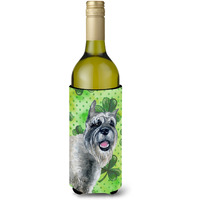 "Caroline's Treasures Schnauzer St Patrick's Decorative Bottle Hugger, 750ml, Multicolor"