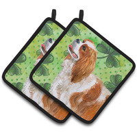 "Caroline's Treasures Cavalier Spaniel Decorated pot holder, 7.5H x 7.5W, St Patrick's Day"