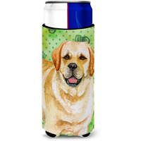"Caroline's Treasures Golden Retriever St Patrick's Decorative Can Hugger, Slim, Multicolor"