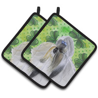 "Caroline's Treasures Shih Tzu Decorated pot holder, 7.5H x 7.5W, St Patrick's Day"