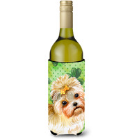 "Caroline's Treasures Morkie St Patrick's Decorative Bottle Hugger, 750ml, Multicolor"