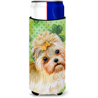 "Caroline's Treasures Morkie St Patrick's Decorative Can Hugger, Slim, Multicolor"