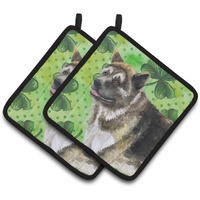 "Caroline's Treasures American Akita Decorated pot holder, 7.5H x 7.5W, St Patrick's Day"