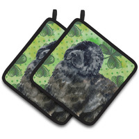 "Caroline's Treasures Newfoundland Decorated pot holder, 7.5H x 7.5W, St Patrick's Day"