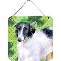 "Caroline's Treasures Borzoi Metal Print, 6h x 6w, St Patrick's Day"