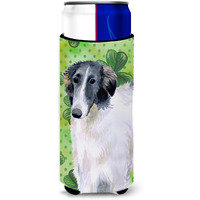 "Caroline's Treasures Borzoi St Patrick's Decorative Can Hugger, Slim, Multicolor"