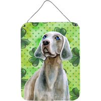 "Caroline's Treasures Weimaraner St Patrick's Metal Print, 16"" x 12"", Multicolor"