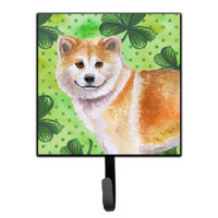 "Caroline's Treasures Shiba Inu St Patrick's Wall Hook, Small, Multicolor"