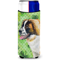 "Caroline's Treasures Saint Bernard St Patrick's Decorative Can Hugger, Slim, Multicolor"