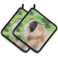 "Caroline's Treasures Pekingese Decorated pot holder, 7.5H x 7.5W, St Patrick's Day"