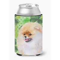 "Caroline's Treasures Pomeranian St Patrick's Decorative Can Hugger, Multicolor"