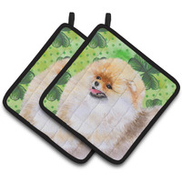 "Caroline's Treasures Pomeranian Decorated pot holder, 7.5H x 7.5W, St Patrick's Day"