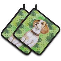 "Caroline's Treasures Beagle Decorated pot holder, 7.5H x 7.5W, St Patrick's Day"