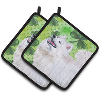 "Caroline's Treasures Samoyed Decorated pot holder, 7.5H x 7.5W, St Patrick's Day"