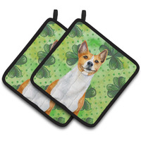 "Caroline's Treasures Basenji Decorated pot holder, 7.5H x 7.5W, St Patrick's Day"