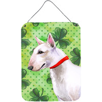 "Caroline's Treasures Bull Terrier St Patrick's Metal Print, 16"" x 12"", Multicolor"
