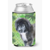 "Caroline's Treasures Newfoundland Puppy St Patrick's Decorative Can Hugger, Multicolor"