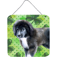 "Caroline's Treasures Newfoundland Puppy Metal Print, 6h x 6w, St Patrick's Day"