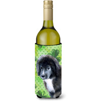 "Caroline's Treasures Newfoundland Puppy St Patrick's Decorative Bottle Hugger, 750ml, Multicolor"