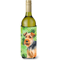 "Caroline's Treasures Welsh Terrier St Patrick's Decorative Bottle Hugger, 750ml, Multicolor"