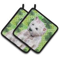 "Caroline's Treasures Westie Decorated pot holder, 7.5H x 7.5W, St Patrick's Day"