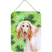 "Caroline's Treasures Afghan Hound St Patrick's Metal Print, 16"" x 12"", Multicolor"