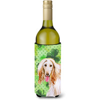 "Caroline's Treasures Afghan Hound St Patrick's Decorative Bottle Hugger, 750ml, Multicolor"