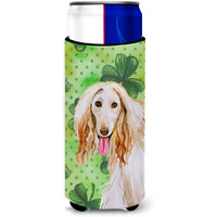 "Caroline's Treasures Afghan Hound St Patrick's Decorative Can Hugger, Slim, Multicolor"