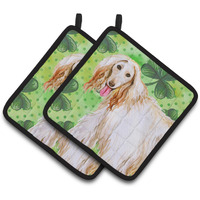"Caroline's Treasures Afghan Hound Decorated pot holder, 7.5H x 7.5W, St Patrick's Day"