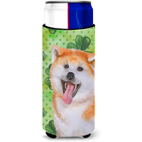 "Caroline's Treasures Akita St Patrick's Decorative Can Hugger, Slim, Multicolor"