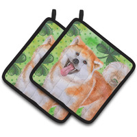 "Caroline's Treasures Akita Decorated pot holder, 7.5H x 7.5W, St Patrick's Day"