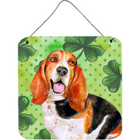 "Caroline's Treasures Basset Hound Metal Print, 6h x 6w, St Patrick's Day"