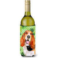"Caroline's Treasures Basset Hound St Patrick's Decorative Bottle Hugger, 750ml, Multicolor"