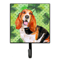 "Caroline's Treasures Basset Hound St Patrick's Wall Hook, Small, Multicolor"