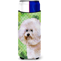 "Caroline's Treasures Bichon Frise #2 St Patrick's Decorative Can Hugger, Slim, Multicolor"