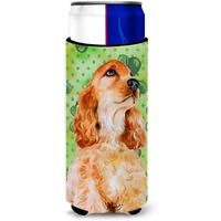 "Caroline's Treasures Cocker Spaniel St Patrick's Decorative Can Hugger, Slim, Multicolor"