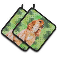"Caroline's Treasures Cocker Spaniel Decorated pot holder, 7.5H x 7.5W, St Patrick's Day"