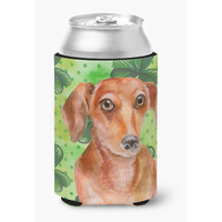 "Caroline's Treasures Red Dachshund St Patrick's Decorative Can Hugger, Multicolor"