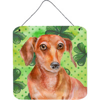 "Caroline's Treasures Red Dachshund Metal Print, 6h x 6w, St Patrick's Day"