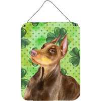"Caroline's Treasures Doberman Pinscher St Patrick's Metal Print, 16"" x 12"", Multicolor"
