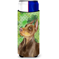 "Caroline's Treasures Doberman Pinscher St Patrick's Decorative Can Hugger, Slim, Multicolor"
