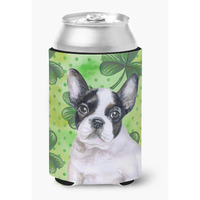 "Caroline's Treasures French Bulldog Black White St Patrick's Decorative Can Hugger, Multicolor"