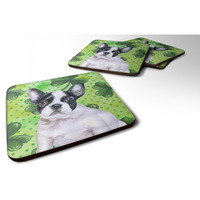 "Caroline's Treasures French Bulldog Black White St Patrick's Decorative coasters, Multicolor"