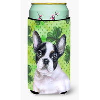 "Caroline's Treasures French Bulldog Black White St Patrick's Decorative Can Hugger, Tall Boy, Multicolor"