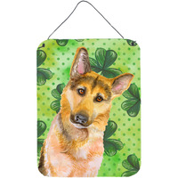 "Caroline's Treasures German Shepherd #2 St Patrick's Metal Print, 16"" x 12"", Multicolor"