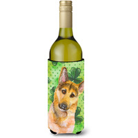 "Caroline's Treasures German Shepherd #2 St Patrick's Decorative Bottle Hugger, 750ml, Multicolor"