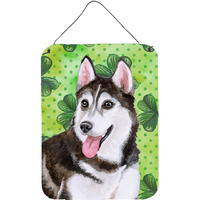 "Caroline's Treasures Siberian Husky #2 St Patrick's Metal Print, 16"" x 12"", Multicolor"
