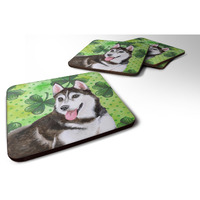 "Caroline's Treasures Siberian Husky #2 St Patrick's Decorative coasters, Multicolor"