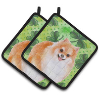 "Caroline's Treasures Pomeranian #2 Decorated pot holder, 7.5H x 7.5W, St Patrick's Day"