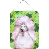 "Caroline's Treasures White Standard Poodle St Patrick's Metal Print, 16"" x 12"", Multicolor"